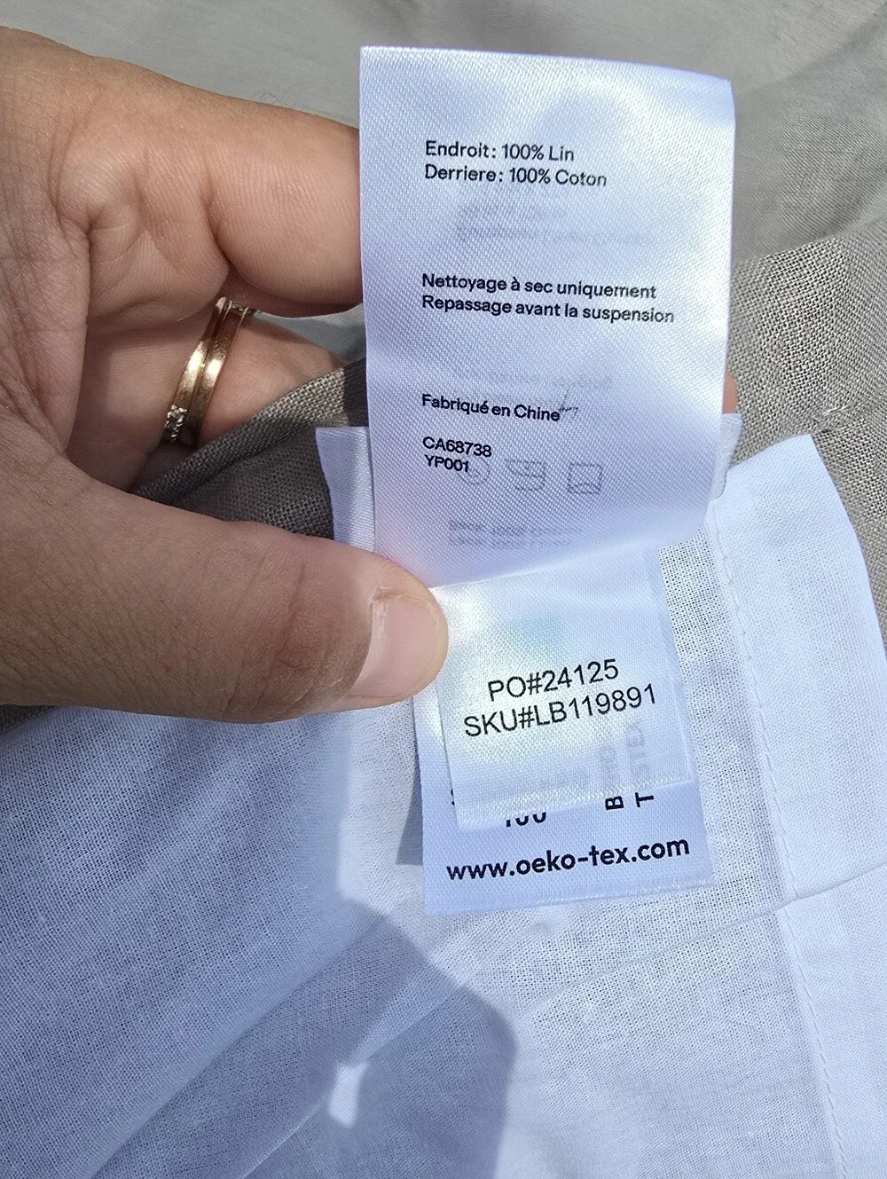 Quince 96x108 European Linen Gray Light Filtering 1 Panel 96